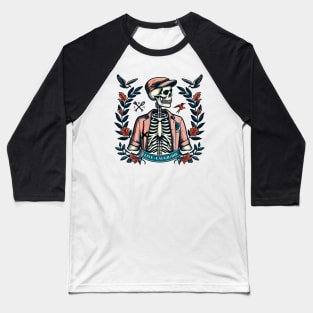 preppy skeleton Live Laugh Die Baseball T-Shirt